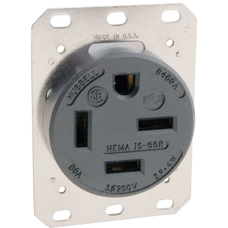 Allpoints Receptacle, Single , 250V, 60A 2531382